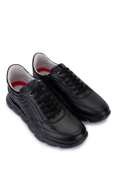 Callaghan Men's Genuine Leather Black Sneakers & Sports Shoes