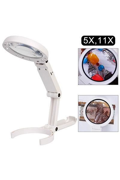 Choice Foldable with 8 LED Light 5x 11x Stand Desk for Jewelry Appraisal Reading Repair Magnifying Glass...