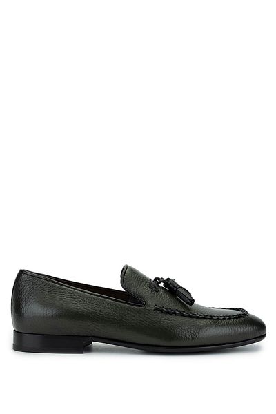 Tamer Tanca Men's Genuine Leather Green Classic Shoes