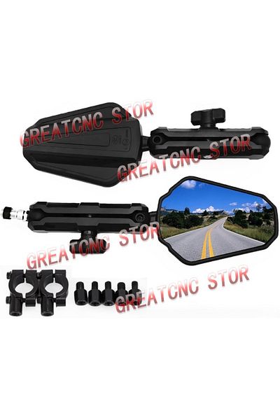 Choice black Motorcycle Mirrors M8 M10 Bolt Handlebar Mirror Universal Emark Motorcycle Rearview Mirrors Fo
