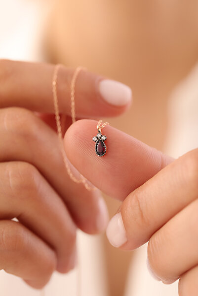 YAVUZ KUYUMCULUK 14 Ayar Altın Damla Desenli Yakut Kolye