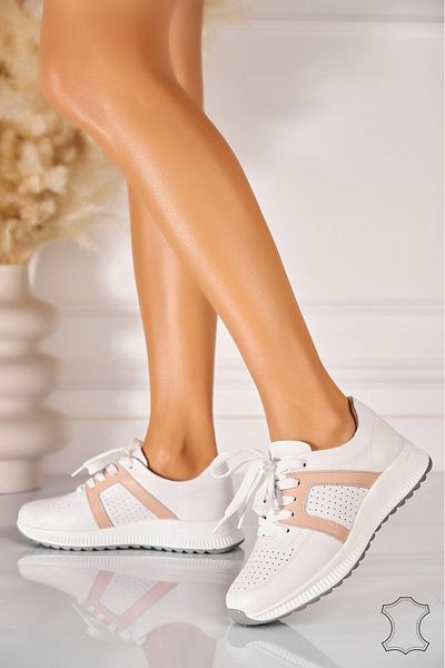 Joana Nude Isabeau Natural Leather Sneakers