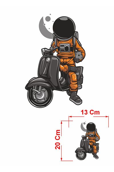stickerusta Motorcycle Space Astronaut Sticker Car Motorcycle Auto Sticker 00056
