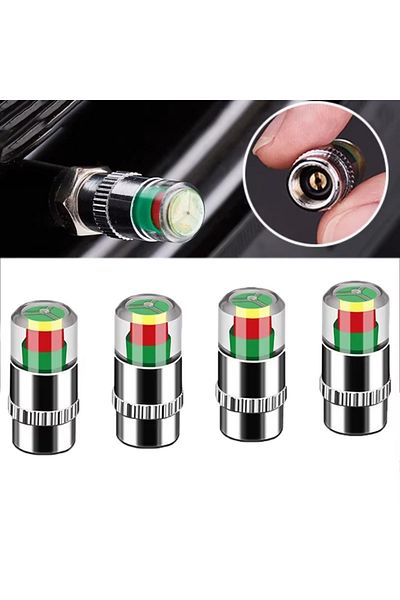 Choice 4Pcs 4Pcs Tire Pressure Warning Cap Pressure Gauge Sensors Mini Tire Pressure Tester Valve Car Rims