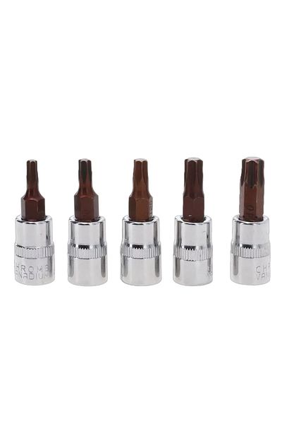 Choice Rose Rafford 5 Pcs Torx Screwdriver Bits 1/4 Inch Drive Socket Head Tools T15 T20 T25 T30 T40 Socket