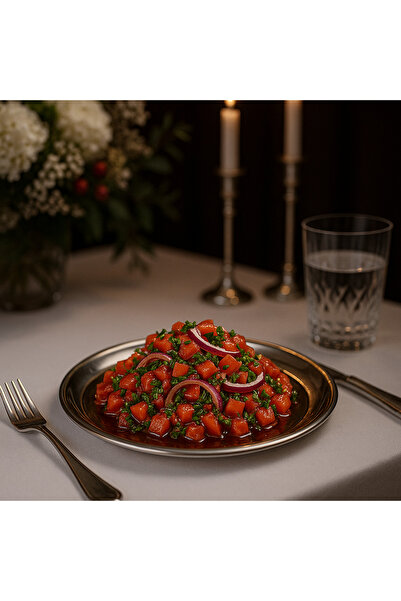 Davet Paslanmaz Çelik Tabak Düz Salata Tabağı 16 cm - Paslanmaz Çelik Düz Tabağı