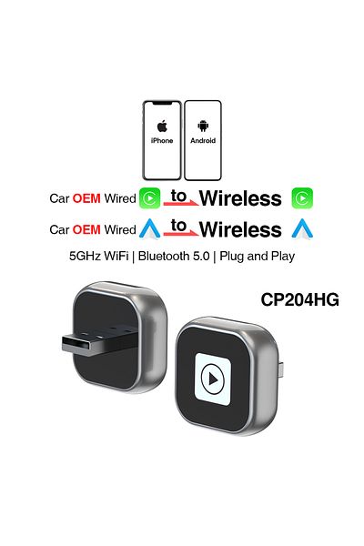 Choice CarPlay Dongle 2 in1 Wireless CarPlay Dongle for OEM Wired CarPlay Carbon USB Wired to Wireless CarP