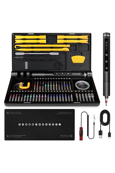 Choice black Wireless Electric Screwdriver Set with LED Light Magnetic Bits 5 Torque Settings Screw Driver