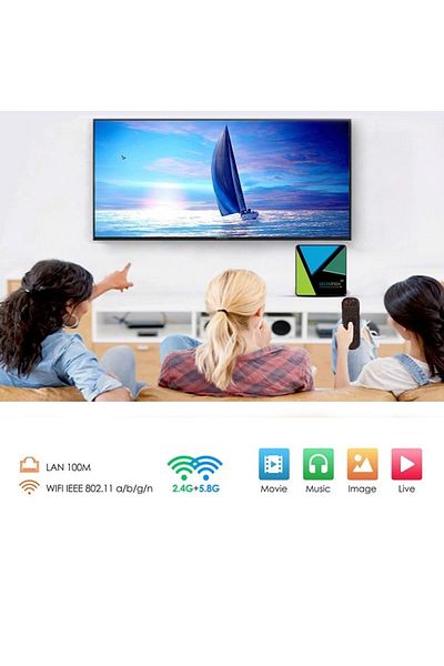 PROCART Mini PC Quad Core pe 64 de biți, 4 GB RAM, 32 GB, 5G, USB, TV box 4K, Android 10, Bluetooth, HDMI