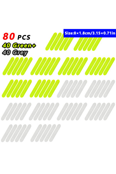 Choice 80 قطعة مختلطة - 1.8 × 8 سم، شريط عاكس لمحور عجلة السيارة، شريط تحذيري...