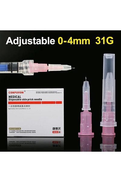 Choice 1 box (100pcs) 31G 4mm Adjustable Small Needle Disposable 31G Medical Micro-plastic Injection Cosmet