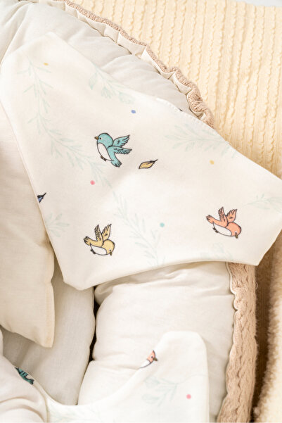 Bubbless 100% Organic Cotton Embroidery Print Bird Pattern 5 Piece Baby Hospital Discharge Set