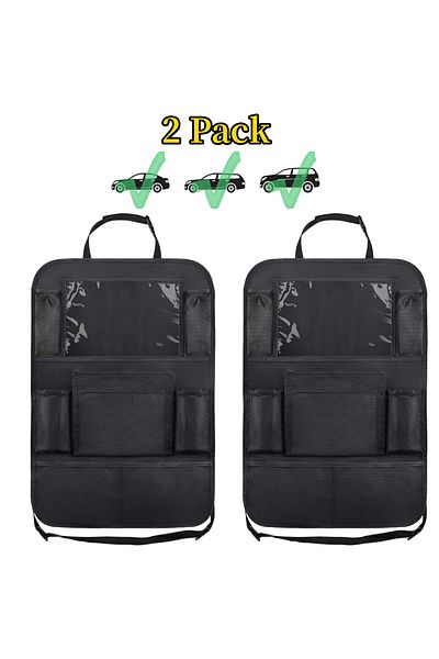 Choice 2 PACK Car Seat Back Organizer 10 Storage Pockets with Touch Screen Tablet Holder Protector for Kids