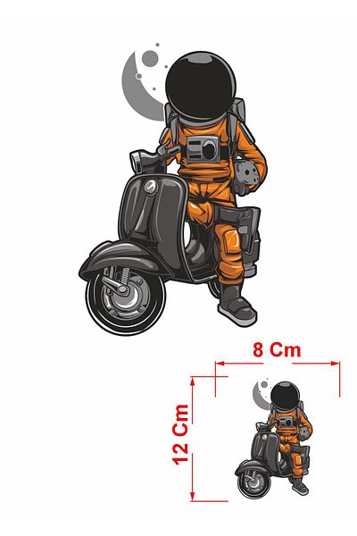 stickerusta Motorcycle Space Astronaut Sticker Car Motorcycle Auto Sticker 00056