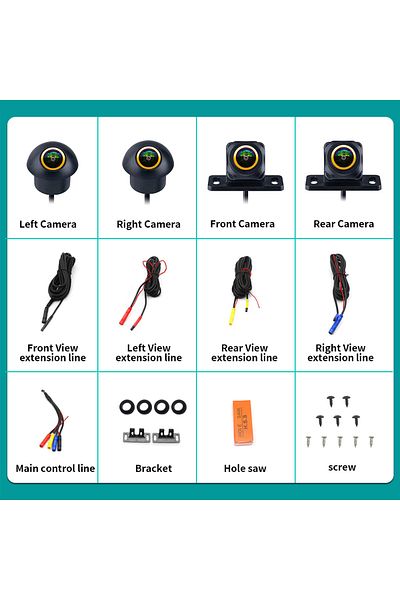 Choice 12 V 360 Car Camera AHD 1080P 360° Panoramic Camera Rear / Front / Left / Right 3D 360 Bird View Pan