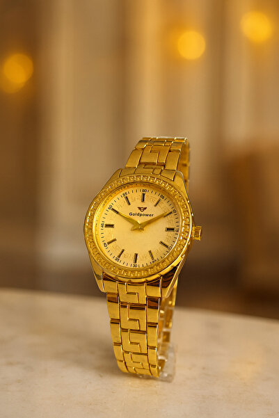 Goldpower Luxury Minimal Metal Gold Color Wristwatch
