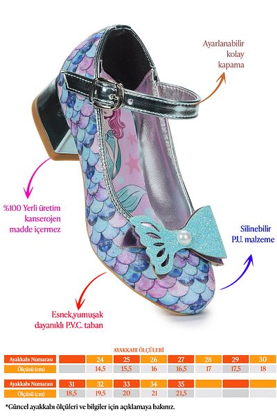 Kiko Kids Mermaid Pearl Bow Glitter Girls' Heeled Evening Dress Shoes