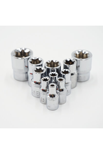 Choice 11Pcs 1/4" 3/8" Star Socket Set Femal E Type Sockets Wrench Head E4 E5 E6 E7 E8 E10 E12 E14 E16 ...