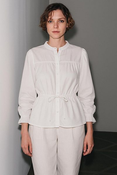 HAKKE Sleeve Rib Detail Tie-Up Shirt