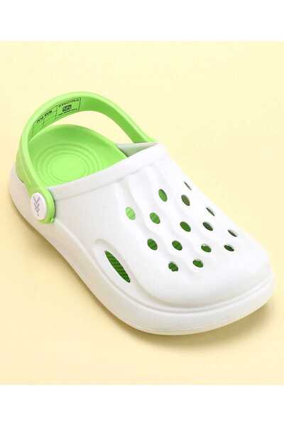 Pine kids Pine Kids Clogs with Back Strap - White & Green