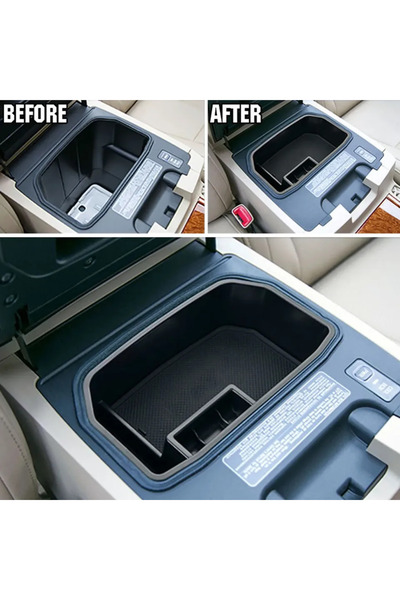 Choice صندوق تخزين مسند ذراع السيارة باللون الأسود لسيارة تويوتا لاند كروزر J...