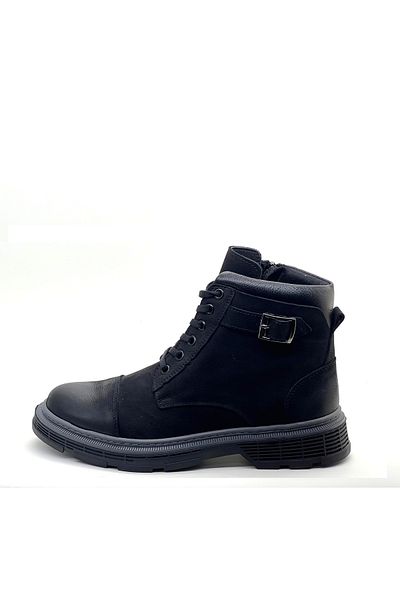grado Genuine Leather Zippered Men's Boots Black Nubuck 1984