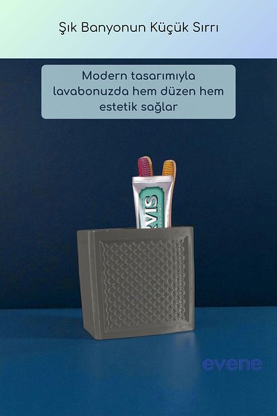 Evene Θήκη οδοντόβουρτσας Βάση οδοντόβουρτσας Βάση οδοντόβουρτσας Σκούρο γκρι Χρώμα Μοντέλο 92