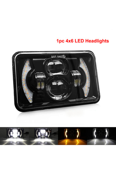 Choice1 1pc 4x6 1pc 4"x6" 5"x7" Inch Waterproof LED Headlights Hi/Lo Beam 7x6...