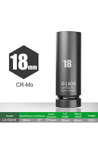 choice2 مفتاح ربط سداسي 18 مم LA152218 LAOA، رأس مفتاح ربط 1/2 بوصة، 17-32 مم...