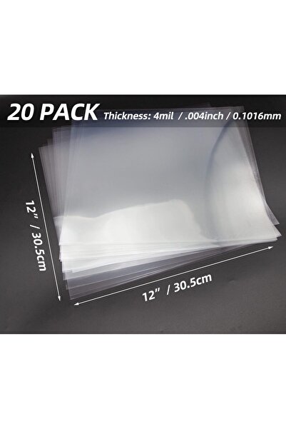 Generic neglex 20PCS 4 Mil Blank Mylar Stencil Sheets, 12 X 12 Inch Clear Plastic Sheets, Clear Acetate Shee