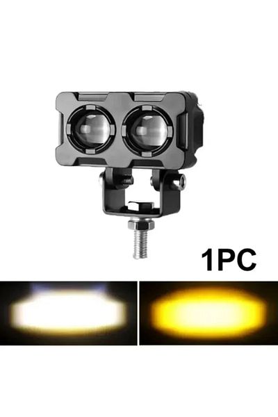 Choice 1 pcs 1PCS 60W Motorcycle LED Lens Spotlight Double Lenses Spotlight Motorcycles Auxiliary Fog Lamp