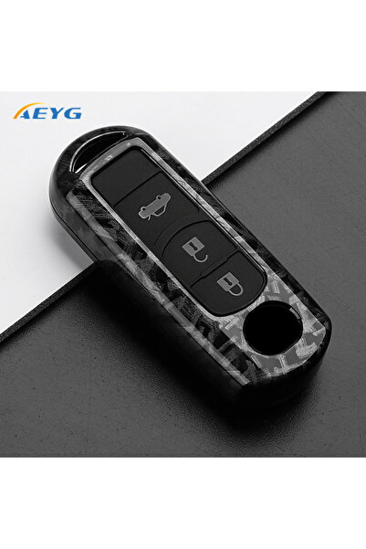 Choice4 غطاء مفتاح سيارة من ألياف الكربون ABS A3 من FCarbon لمازدا 2، 3، 5، 6...