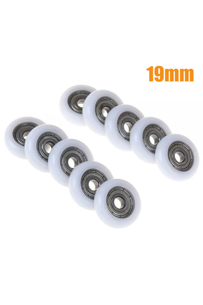 Choice1 بكرة بديلة لباب الدش، 10 قطع، مقاس 19 مم، لون أبيض، مناسبة لغرف الاست...