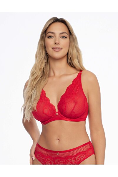 ESOTIQ Underwired Soft Bra with Floral Lace Non-Padded Wide Band with Golden Pendant | Ilya