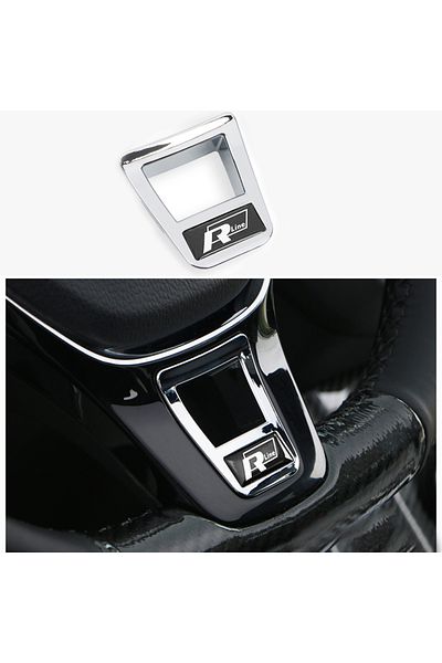 Choice R LINE black ABS Car Steering Wheel Trim Stickers R Logo Accessories For Volkswagen VW R-Line R GTI