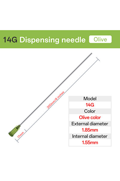 Choice4 200mm 14G 10Pcs 10pcs 10G-14G Dispensing Needle, 8 Inch Tip Syringe N...