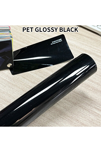 Choice فيلم تغليف سيارة أسود لامع 50 سم × 6 م، ملصق سيارة خالٍ من فقاعات الهو...