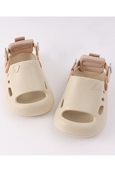 SAPS Back Strap Closure Clogs - Beige
