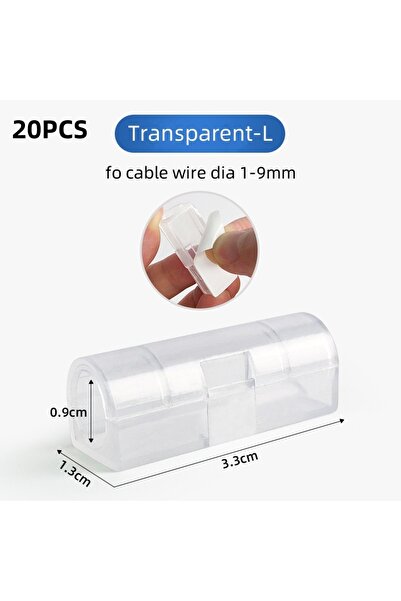 Choice3 20PCS Transparent -L 5/20pcs Cable Organizer Clip Snap Drop Wire Hold...