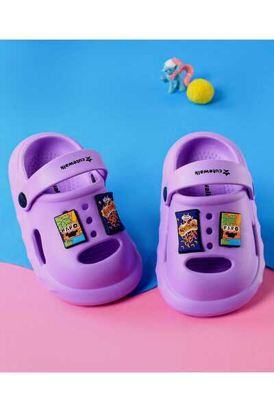 Cute Walk by Babyhug Cute Walk by Babyhug Clogs with Paro & Curlies Charms - Purple