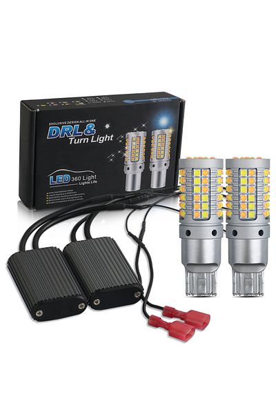 Choice T20 7440 W21W 2PCS LED Canbus Bulb 1156 P21W BA15S PY21W BAU15S 7440 W21W T20 Car DRL Turn Signal Du