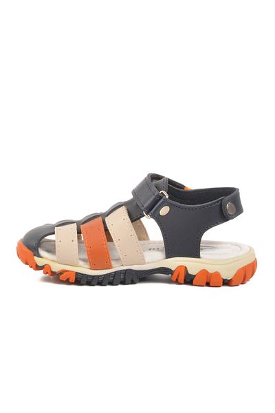 AYK'S Navy Blue-Beige-Orange Children's Sandals 173101 P