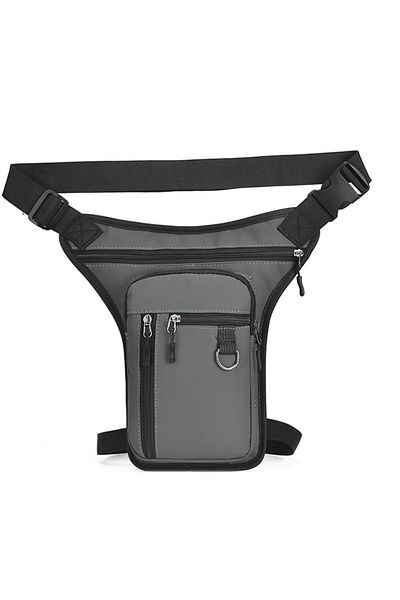 Choice grey Men Drop Leg Bag Waist Bag for Men Fanny Pack Phone Purse Motorcycle Riding Shoulder Cross Body