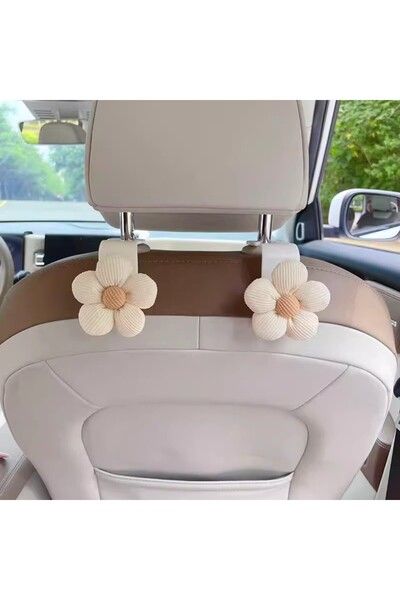 Choice3 أبيض - قطعتان 1/2/4 قطع خطافات سيارة متعددة الوظائف على شكل زهرة، زهر...