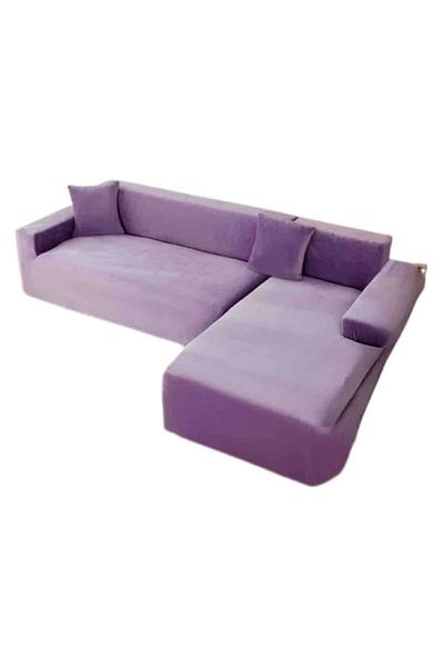 OEM Husă elastică pentru canapea, catifea, uni, L/M, 130x180cm/180x230cm, MS STAR, violet