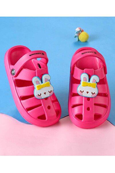 Cute Walk by Babyhug Clogs with Backstrap Closure & Kitty Applique - Pink
