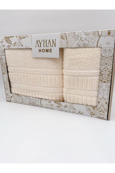 AYHANHOME 2-Piece Jacquard Boxed Bath Towel Bath Set 1 Piece 90X150, 1 Piece 50X90