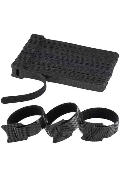 Choice 100PCS Black 10-100pcs Releasable Cable Organizer Ties Mouse Earphones Wire Management Nylon Cable T