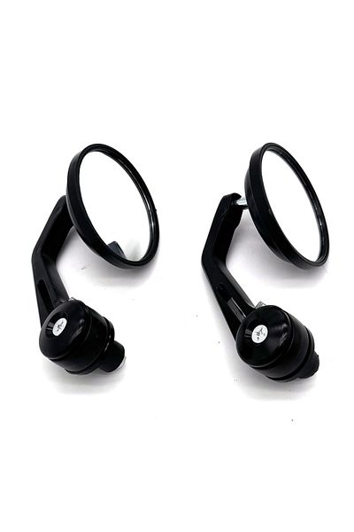 Choice black 1 Pair 22mm 7/8" Round Bar End Rear Mirrors Handlebar Extended Rear View Mirror For Cafe Racer