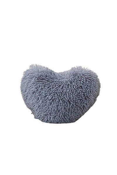 JOJO HOME Decorative Pillow, Heart Shape, 40x30 cm, Fluffy Microfiber, Anthracite Grey, Jojo, I08